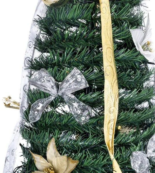 Aigostar - Albero di Natale LED da esterno 80 LED/230V 1,2 m IP44 bianco/oro luce bianca calda