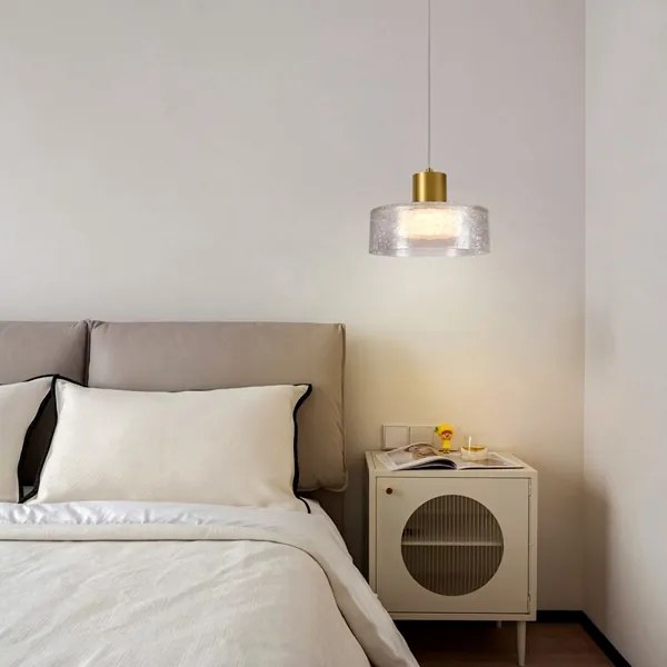 Lampadario LED a sospensione con filo LED/8W/230V 3000K oro/limpido pr. 20 cm