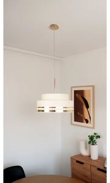 Lampadario a sospensione con filo TAMI 1xE27/60W/230V beige/oro