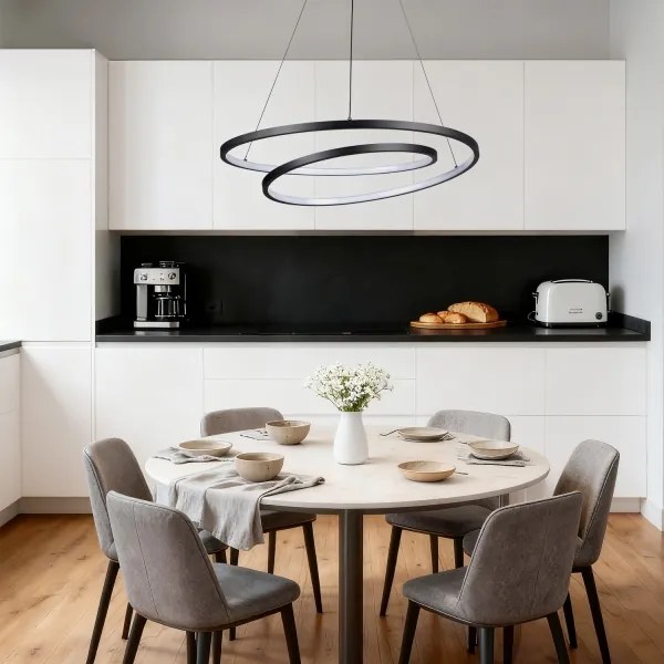 Brilagi-LED Lampadario dimmerabile sospeso su cavo TWISTER LED/75W/230V Ø 70 cm nero + telecomando