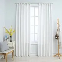 Tende Oscuranti con Ganci 2 pz Avorio 140x225 cm 134486