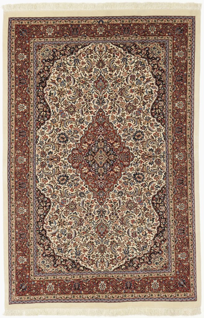 Isfahan Tappeto 110 x 160 (Iran) Annodato A Mano