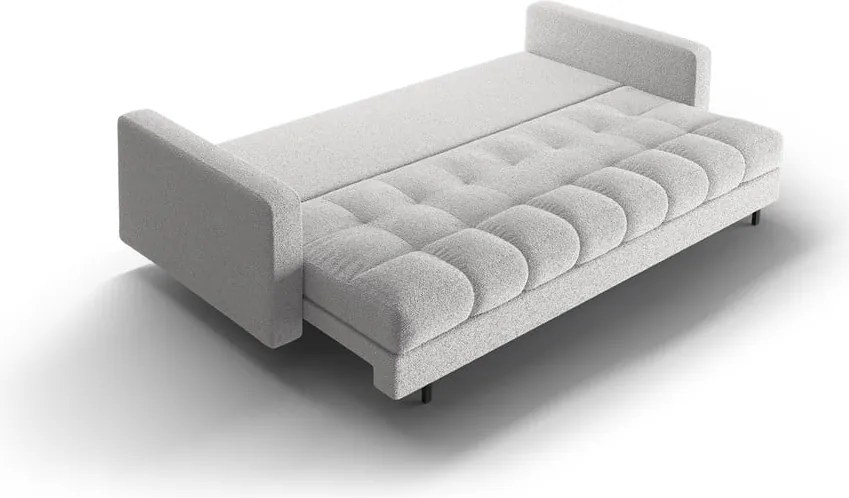 Divano grigio chiaro allungabile/con contenitore con rivestimento in bouclé 222 cm Bali – Cosmopolitan Design