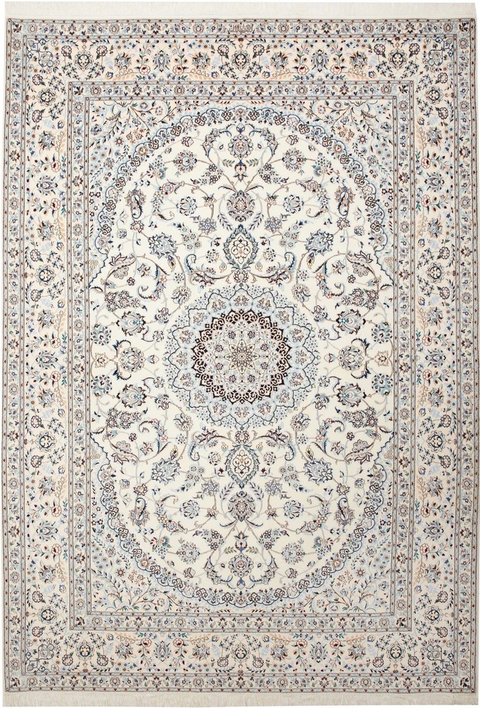 Nain Tappeto 210x300 Beige (Iran) Annodato A Mano