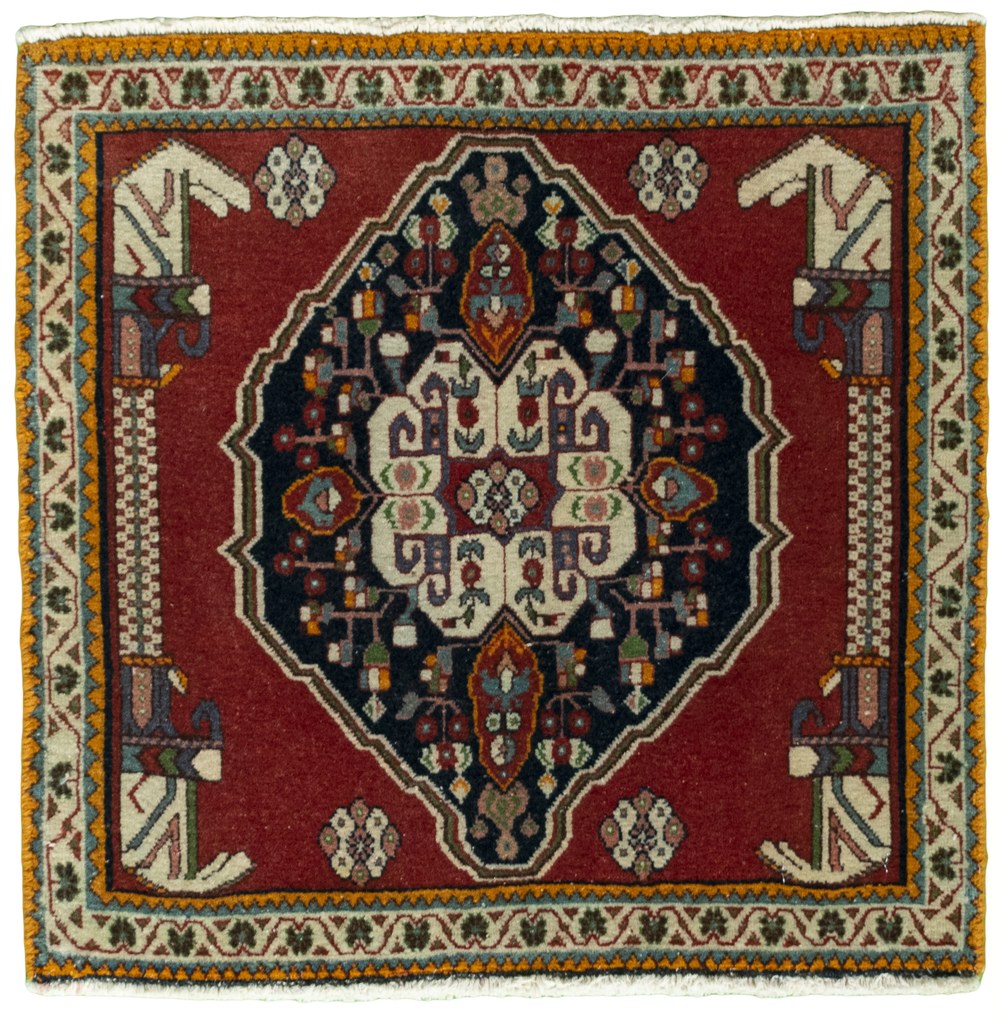 Shiraz Tappeto 60 x 60 Rosso (Iran) Annodato A Mano