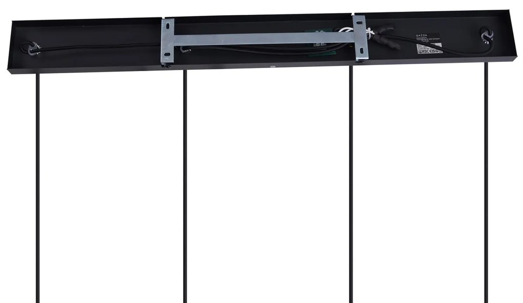 Lampada a sospensione moderna nera con vetro fumé 4 luci - Dame