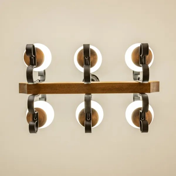 Brilagi - Lampadario a sospensione con catena QUEEN 6xE14/40W/230V faggio