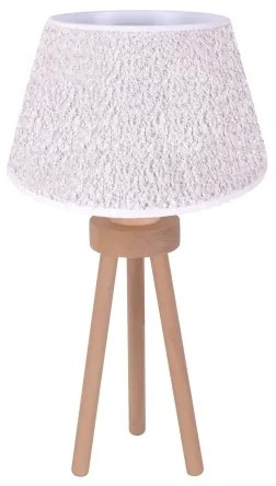 Duolla - Lampada da tavolo BOUCLE 1xE27/15W/230V diametro 28 cm bianco/legno