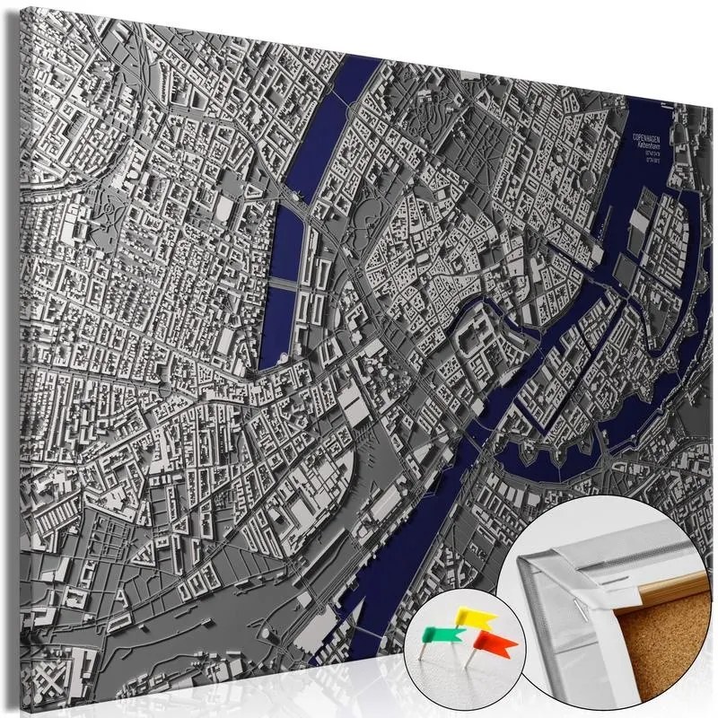 Quadri di sughero  Copenhagen Center [Cork Map]  Larghezza x Altezza Home decor 90x60