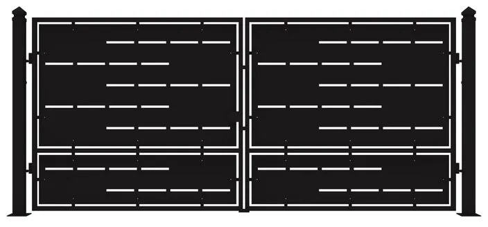 Cancello manuale Privacy in ferro, apertura centrale, L 408.5 x 180 cm, di colore nero