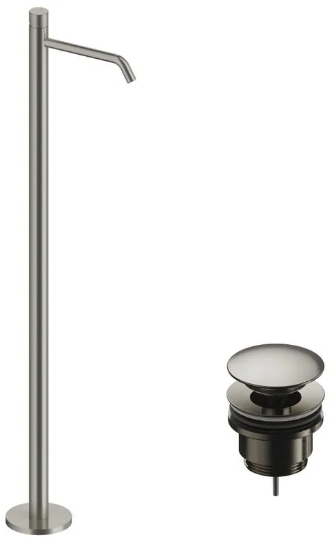 Rubinetto per lavabo getto laminare cristallino Loop K nichel spazzolato lucido SANYCCES
