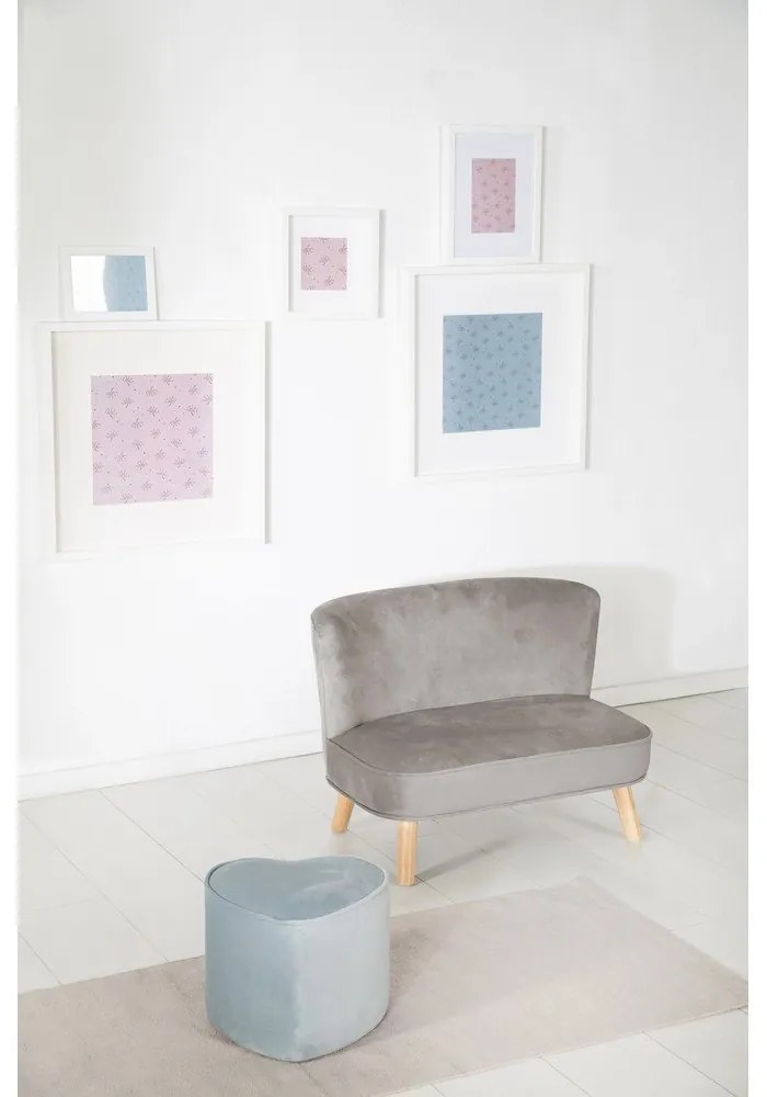 Divano per bambini in velluto grigio chiaro 70 cm Lil Sofa - Roba