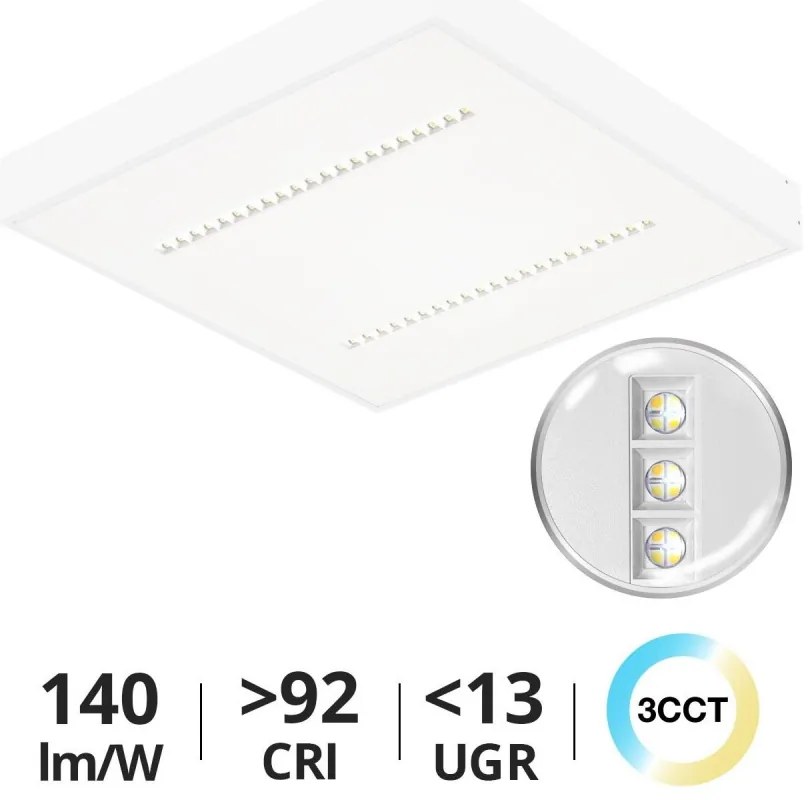 Plafoniera LED 60x60 28W, 36W, 42W, CCT CRI92 UGR13 con driver Philips Colore Bianco Variabile CCT, Potenza 28W