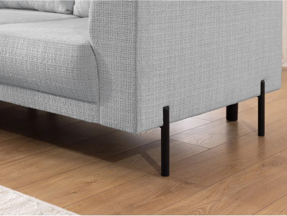 Divano angolare grigio chiaro (con penisola a sinistra/a L) con rivestimento in ciniglia Mauris – Ropez