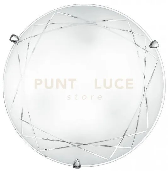 Plafoniera paradise bianca 2 luci attacco e27 30x30x9,4cm in vetro ...