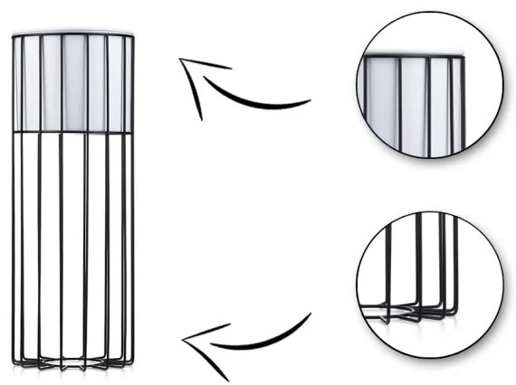 Vaso da fiori in metallo LOFT 55x20 cm nero/bianco