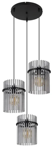 Globo 15698-3HR - Lampadario a sospensione con filo GORLEY 3xE27/60W/230V diametro 47 cm nero