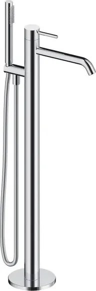 Rubinetto per vasca getto laminare cristallino Loop per pavimento cromo spazzolato SANYCCES