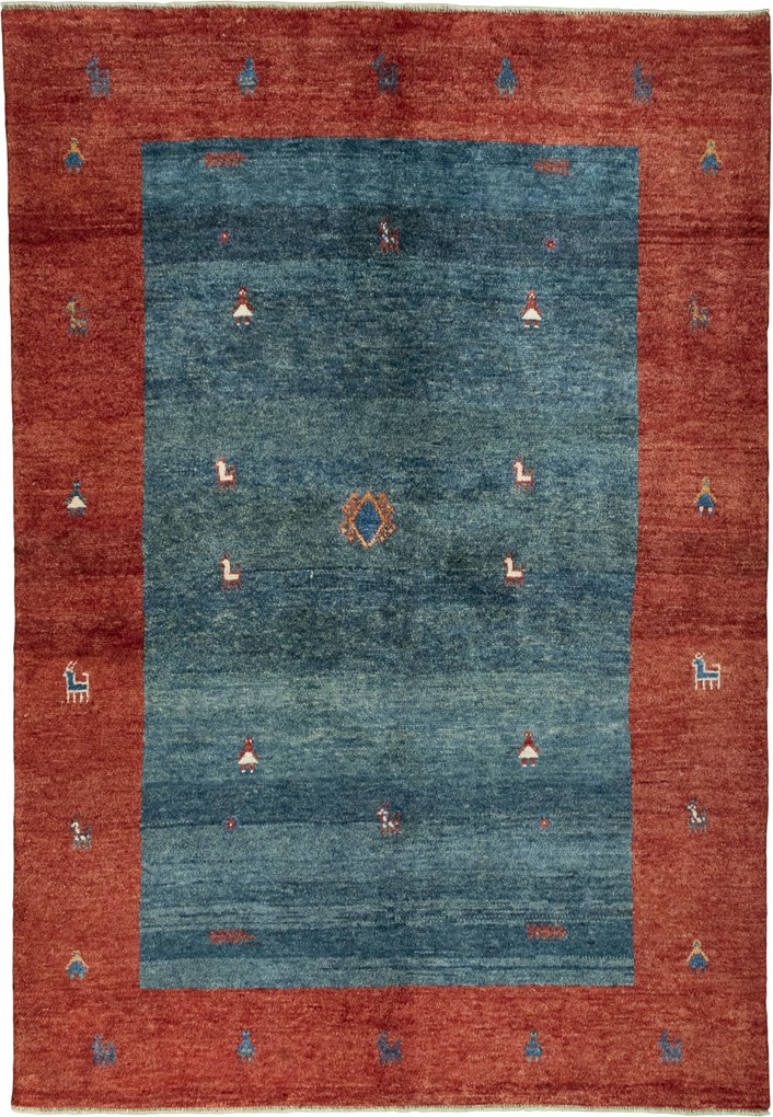 Gabbeh Tappeto persiano 190x270 Verde (Iran) Annodato A Mano