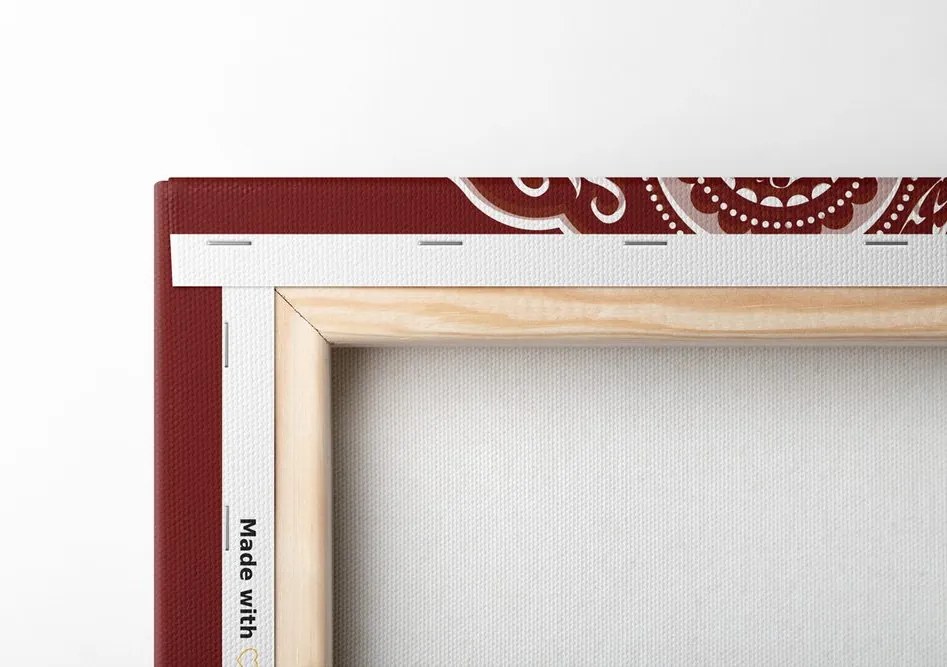 Quadro su tela – Mandala etnica delicata in bordeaux