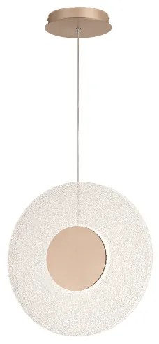 Lampada a sospensione LED CANDY 45 cm in metallo Oro e vetro graniglia Trasparente