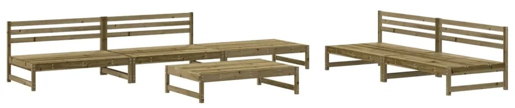 Set salotto da giardino 6 pz in legno impregnato di pino