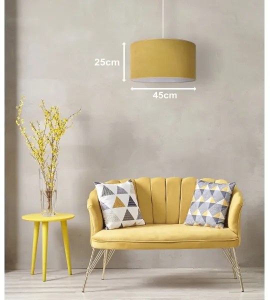 Duolla - Lampadario a sospensione con filo BRISTOL 1xE27/15W/230V diametro 45 cm giallo/bianco