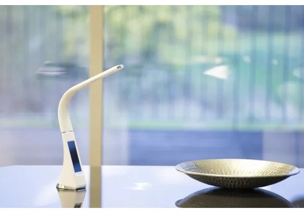 Immax 08949L - Lampada da tavolo LED dimmerabile con display LEATHER LED/6,5W/5V bianca