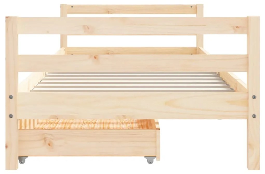 Giroletto bambini con cassetti 80x200 cm legno massello di pino