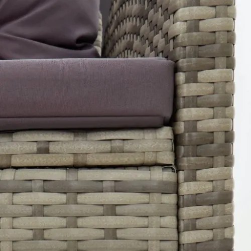 Set Divani da Giardino 2 pz con Cuscini in Polyrattan Grigio