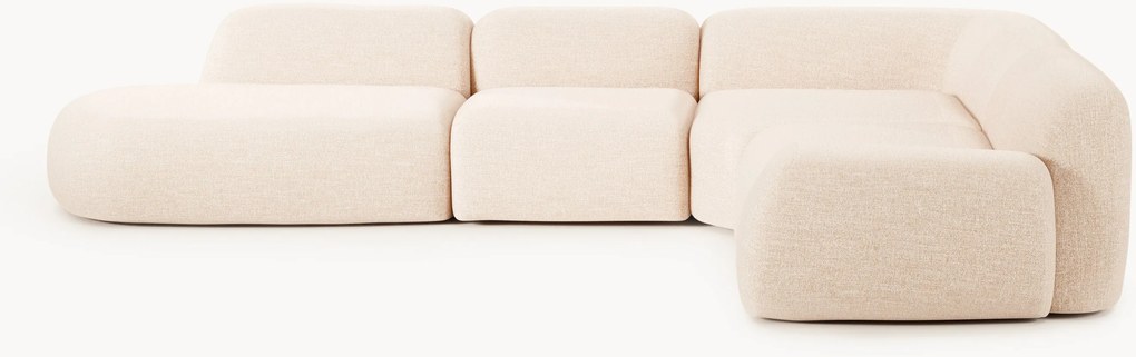 Divano angolare componibile XL in bouclé con chaise longue Wolke