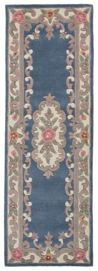 Tappeto in lana blu 67x210 cm Aubusson - Flair Rugs
