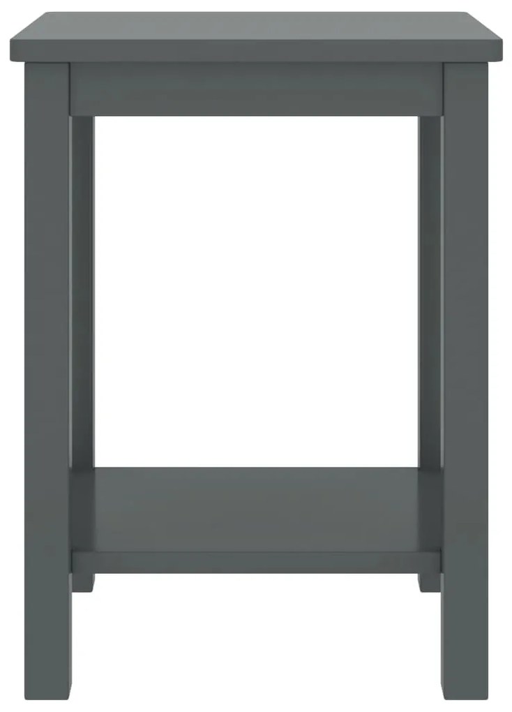 Comodino Grigio Scuro 35x30x47 cm in Legno Massello di Pino