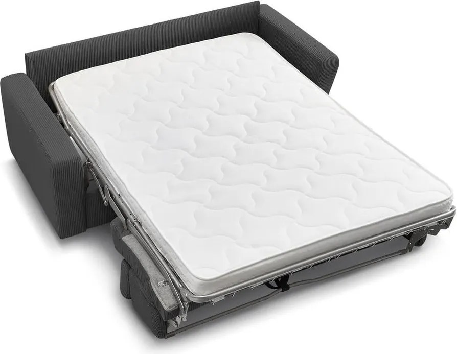 Divano in grigio scuro allungabile con rivestimento in velluto a coste 195 cm Monaco – Bobochic Paris