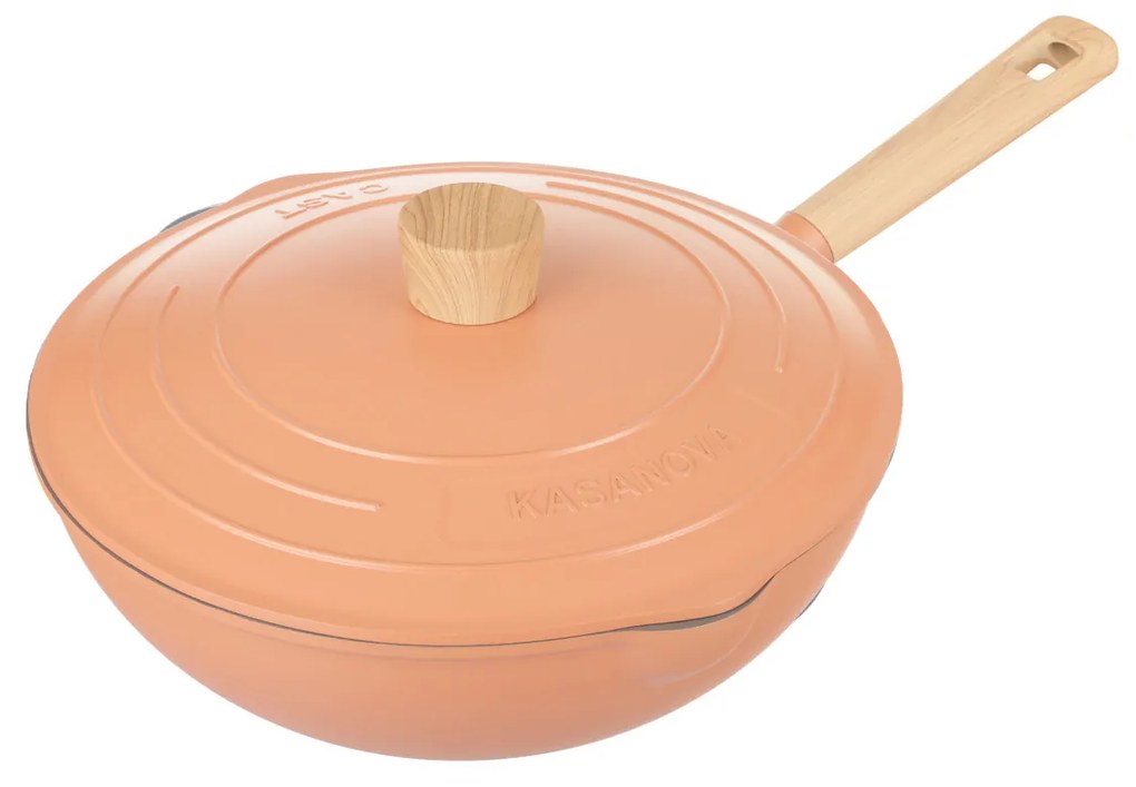 Wok 28 cm con coperchio rosa Pot Art