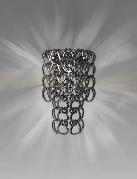 Giogali applique a parete cristallo nickel nero e cromo lucido 1 lu...