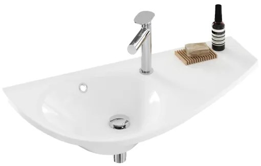 Ravak XJ1P1100000 - Lavabo sospeso AVOCADO 85x45 cm in marmo colato/bianco