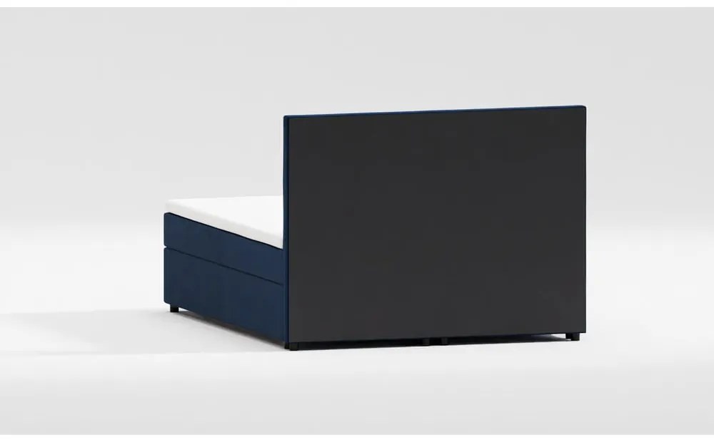 Letto boxspring blu scuro con contenitore 180x200 cm Lola - Ropez