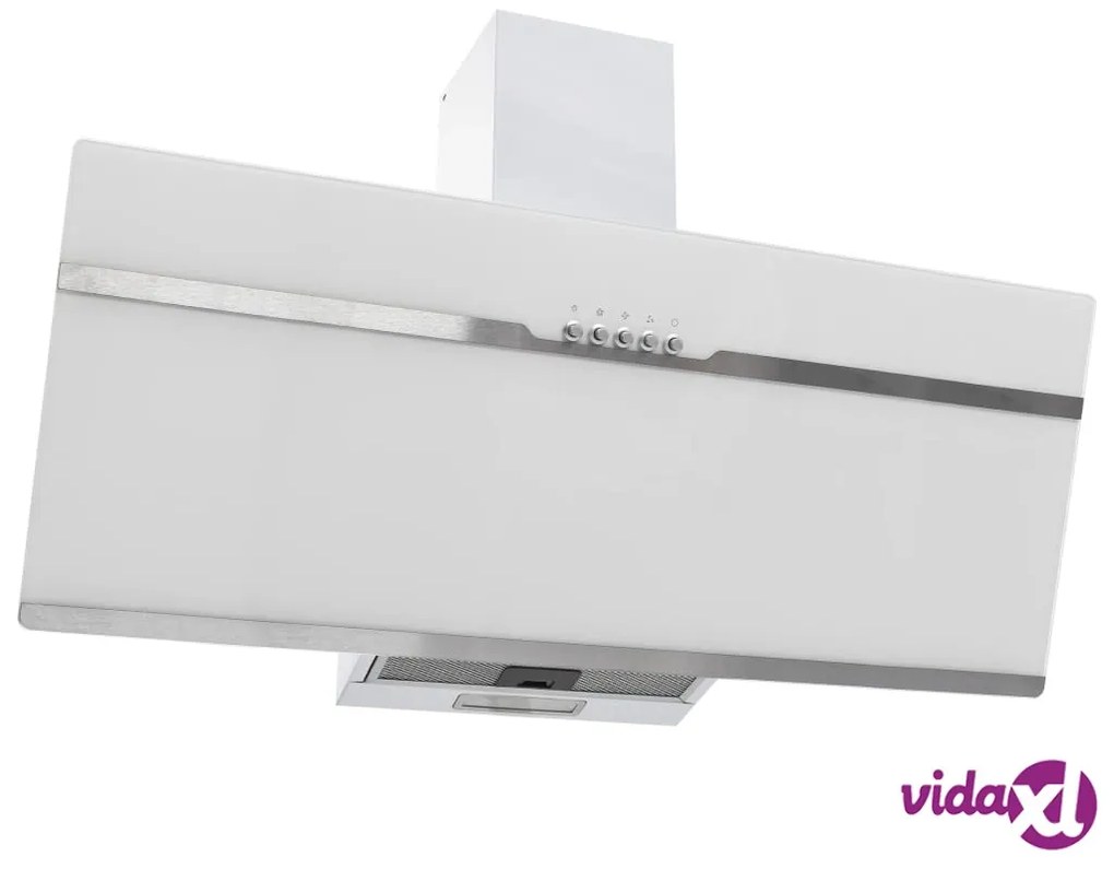 vidaXL Cappa RGB con LED 90 cm in Acciaio Inox e Vetro Temperato