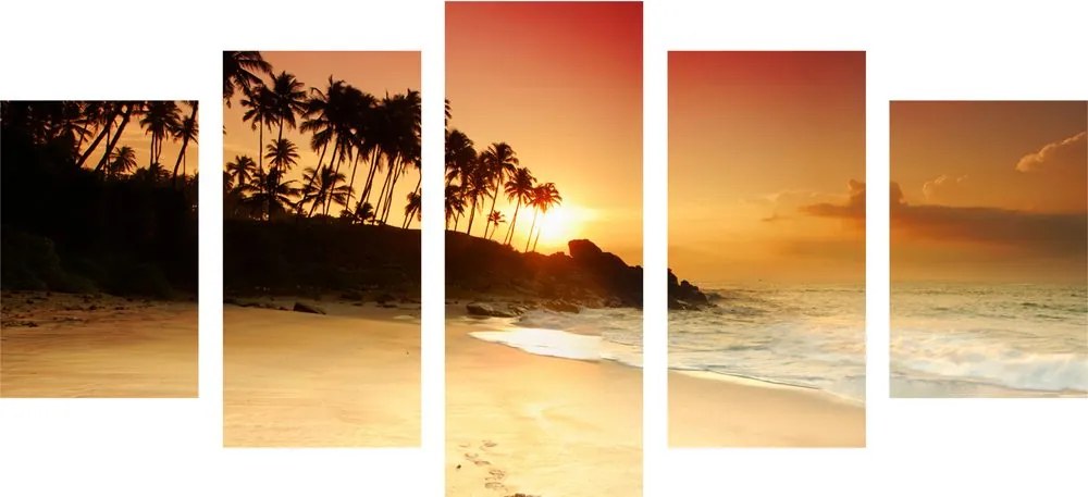 Quadri 5 pezzi – Tramonto in Sri Lanka