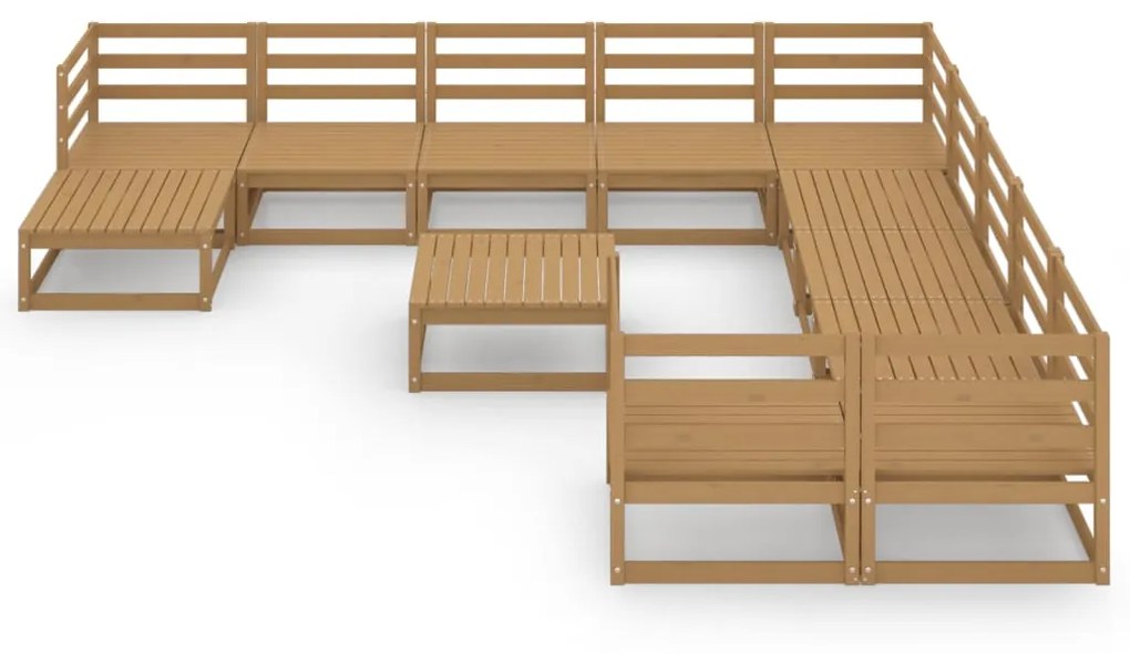 Set divani da giardino 12 pz in legno massello di pino