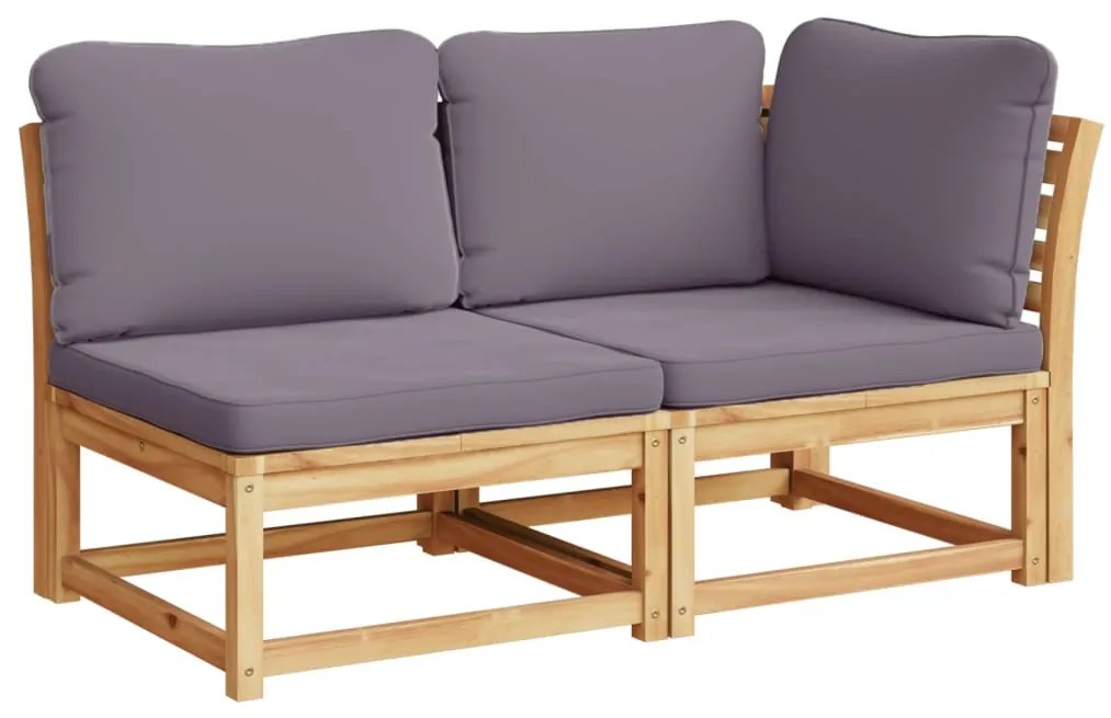 Set salotto da giardino 7 pz con cuscini legno massello acacia