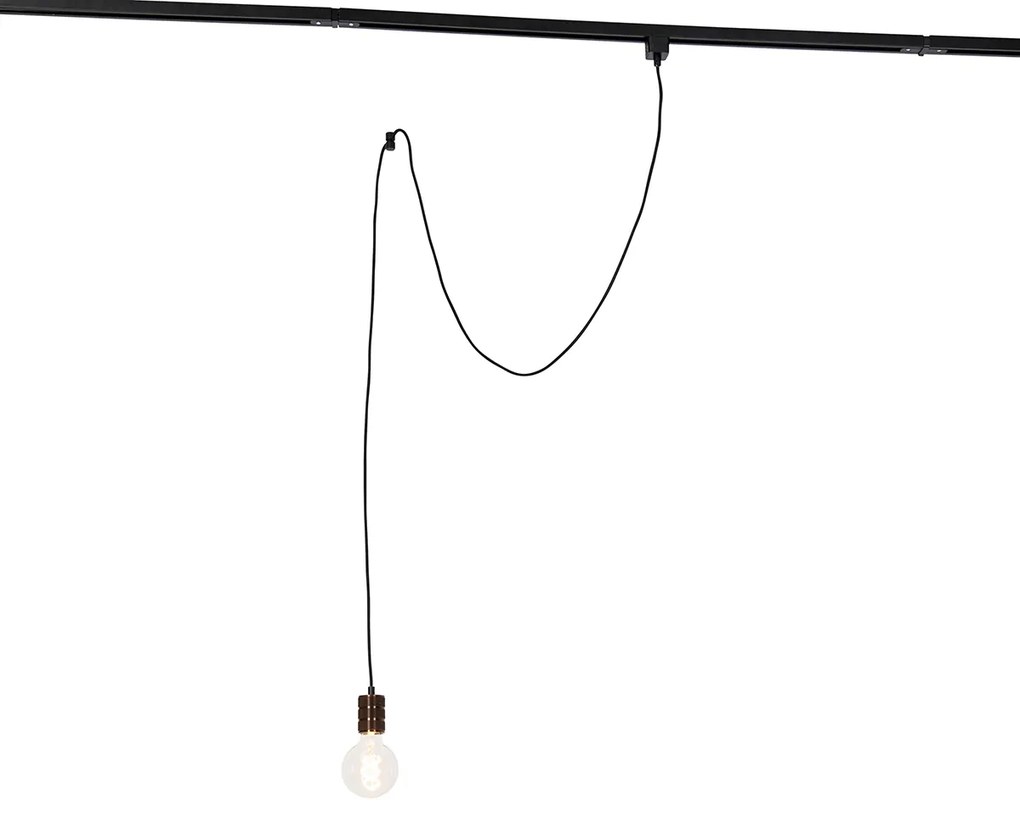 Lampada a sospensione con binario a sospensione bronzo scuro - Cavalux