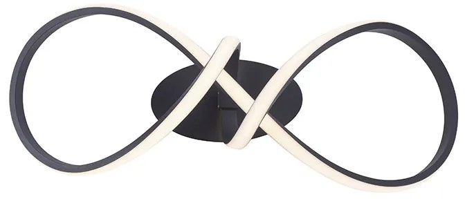 Plafoniera nera 61 cm dimmerabile a 3 livelli incl. LED - Viola Due