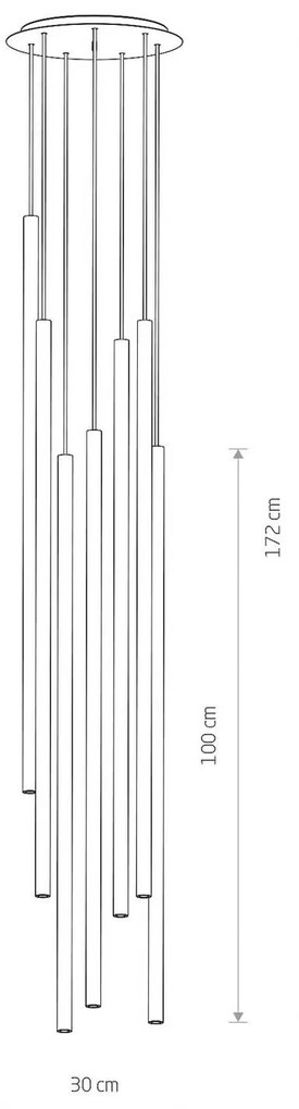 Nowodvorski Lighting Lampada a sospensione Laser, 7 luci, nero