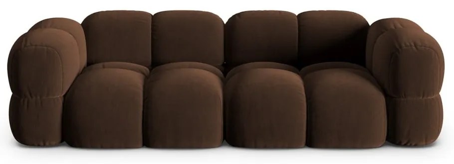 Divano marrone scuro con rivestimento in velluto 250 cm Loretto – Cosmopolitan Design