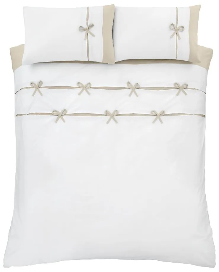 Biancheria da letto singola bianca 135x200 cm Milo Bow - Catherine Lansfield