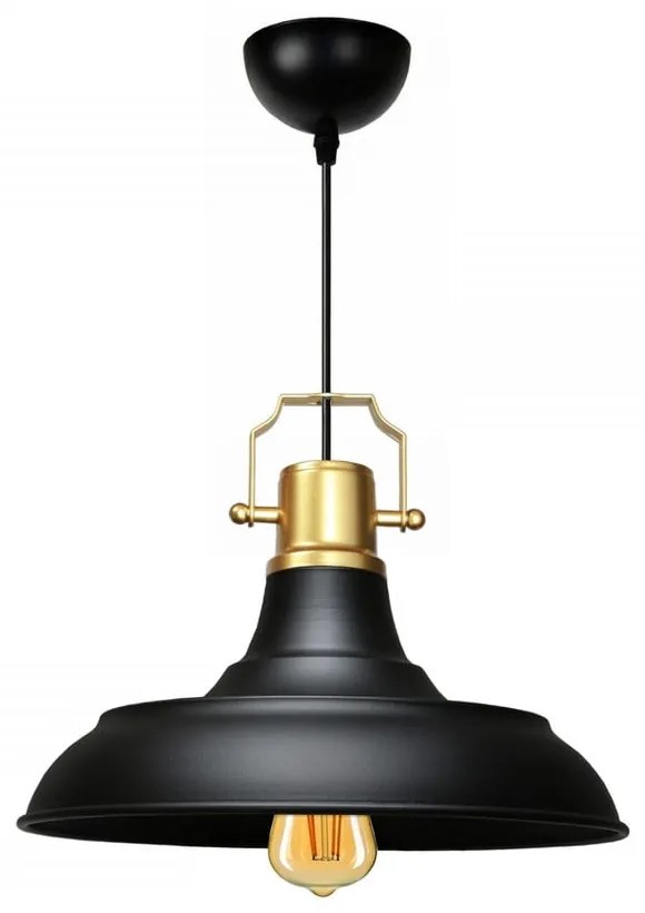 Lampadario nero con paralume in metallo ø 25 cm Tarsus – Opviq lights