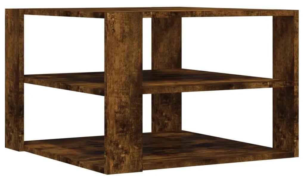 Tavolino salotto rovere fumo 59,5x59,5x40 cm legno multistrato