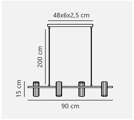 Nordlux - Lampadario a sospensione su cavo ALANIS 4xGU10/15W/230V ottone